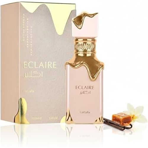 Lattafa Eclaire - Vanilla, Caramel, Sweet, Floral - Eau de Parfum Long-Lasting Fragrance for Women, 3.40 Ounce / 100 ml