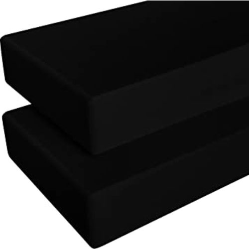 NTBAY 2 Pack 100% Brushed Microfiber Fitted Crib Sheet, Super Soft and Cozy 28x52 Crib Sheet for Standard Crib and Toddler Mattresses, Boys, Girls, Unisex, Black, 28x52 Inches