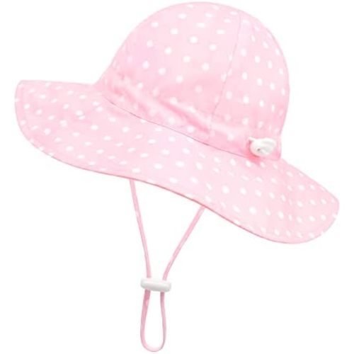 Olreco Baby Girl Sun Hat Infant Sun Hat UPF 50+ Wide Brim Toddler Summer Hats Baby Beach Hats Toddler Summer Essentials Girls