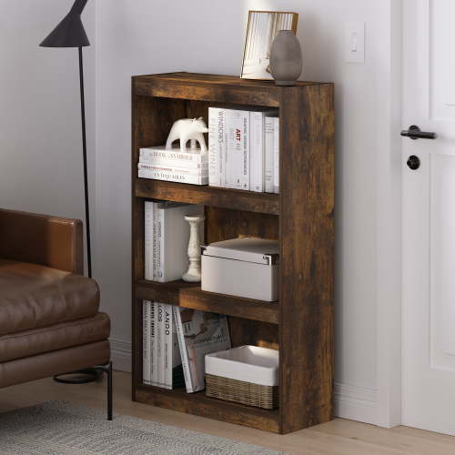 Furinno JAYA Enhanced Home 3-Tier Adjustable Shelf Bookcase, Amber Pine