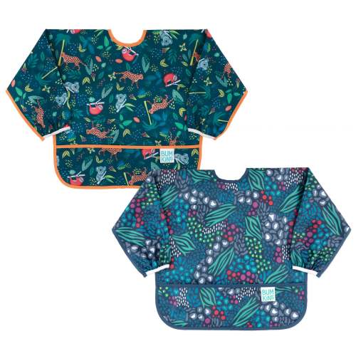Sleeved Bib 2 Pack: Jungle and Animal Print
