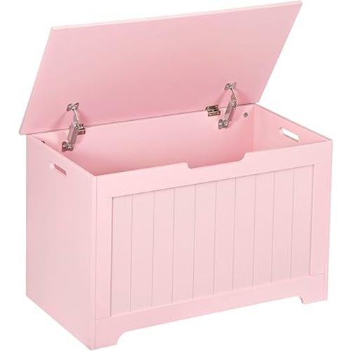 Wooden Storage Chest,30/40 Inch Storage Trunk w/2 Safety Hinges, Storage Bench, Modern Lift Top Chest Box Organizer (Pink, 30 L x 15.7 W x19 H Inch)