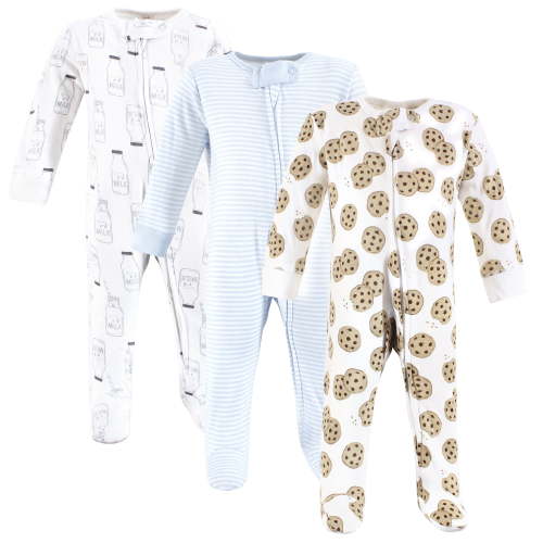 Touched by Nature Unisex Baby Organic Cotton Sleep and Play, Cookies And Milk, 6-9 Months