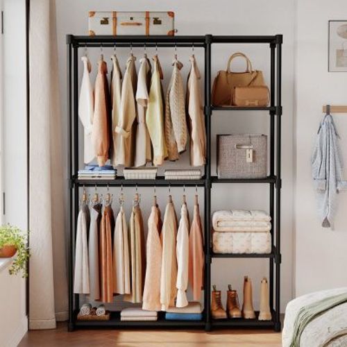 JIONJOY Heavy Duty Clothing Rack, Portable Garment Rack for Closet