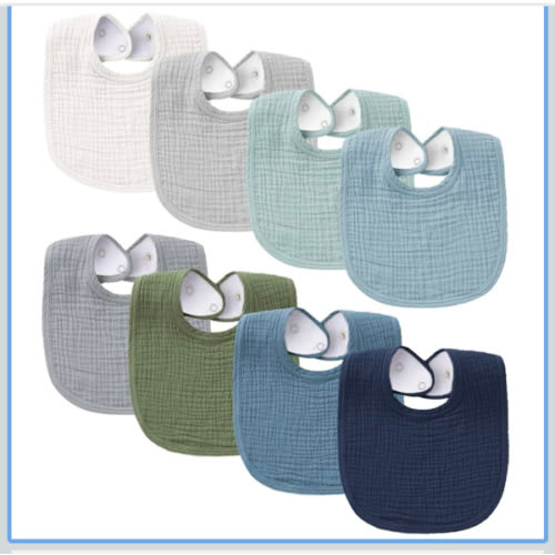 Konssy Muslin Baby Bibs 8 Pack Baby Bandana Drool Bibs Cotton for Unisex Boys and Girls, Soft Absorbent Set for Teething and Drooling