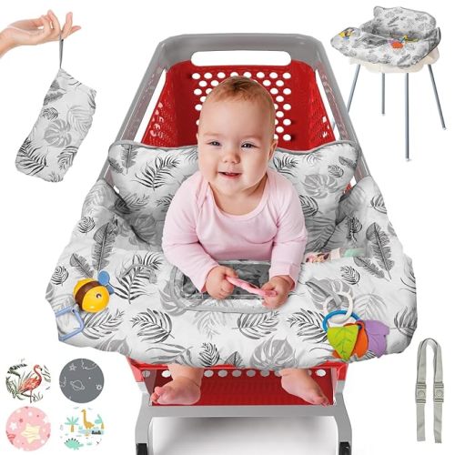 PILLANI Shopping Cart Cover for Baby, High Chair Cover for Restaurant Seat - Grocery Cart Cover for Baby Girl and Boy, Comfortable Cotton Buggy Covers for Babies - Padded Toddler Shopping Cart Cover