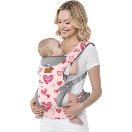 Baby Carrier, Ergonomic Adjustable Toddler Carriers for 7-33 Lbs, Cozy Lightweight Infant Carrier with Neck Support, Baby Chest Carriers with Lumbar Support for Parents (3-36 Months)