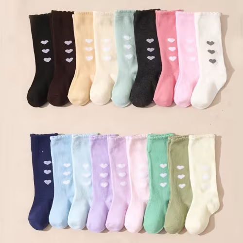 8 pair infant toddler spring summer solid color heart knee - Temu