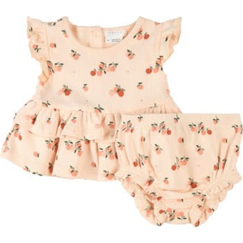 Fruit Print Cotton Rib Dress & Bloomers, 6M