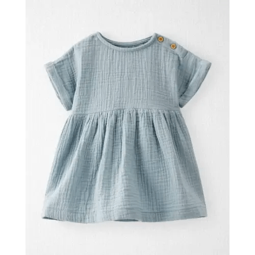 Baby Organic Cotton Gauze Dress in Blue - Little Planet | Carter's