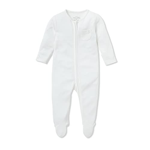 MORI Baby Unisex Clever Pajamas with Two Way Zip - Comfort Breathable Jumpsuit Footed Nightwear for Toddler Boys and Girls