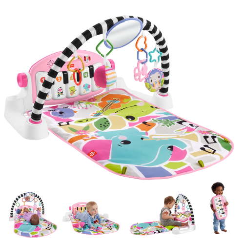 Fisher-Price Glow and Grow Kick & Play Piano Gym Baby Playmat with Musical Learning Toy, Pink - Walmart.com