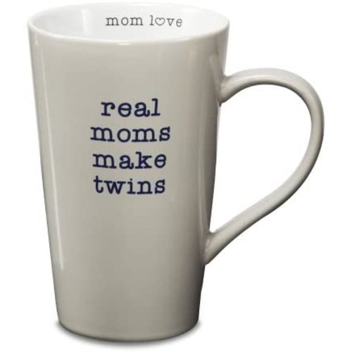 Pavilion Gift Company Stoneware Mug, Real Moms Make Twins,Multicolored