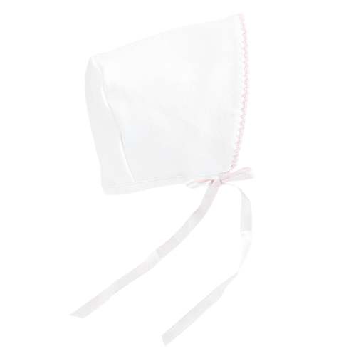 BCC Girl Bonnet with Pink Crochet Trim