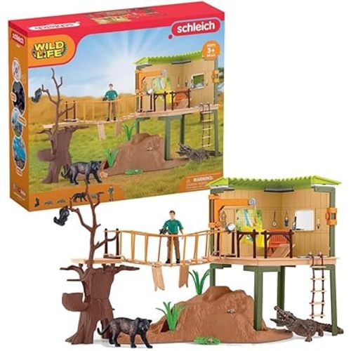 Schleich Wild Life Safari Animal Toy for Boys and Girls Ages 3+, Ranger Adventure Station