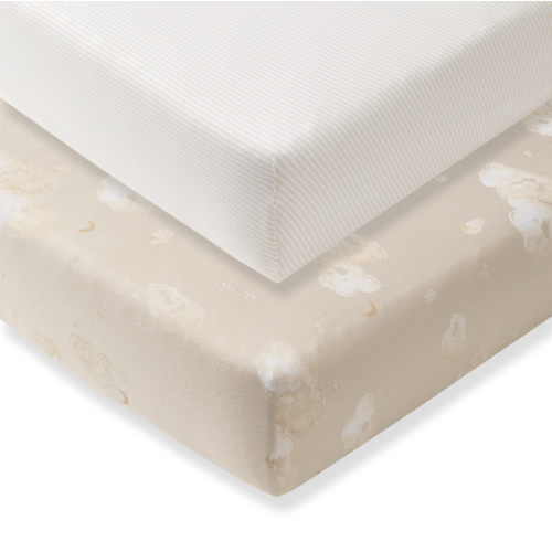 Good Night Sky Organic Cotton Crib Sheets Limestone