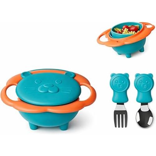 360° Baby Magic Gyro Bowl with Spoon Combo, Spill-Proof
