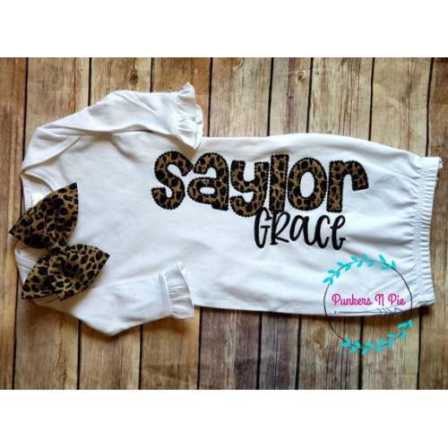 Baby Glam Leopard Gift Set for Baby Girl  Gown With Bow - Etsy
