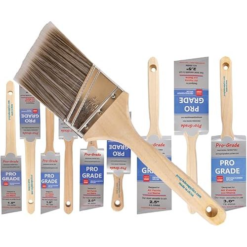 10 Pack Pro-Grade Premium Wall/Trim House Paint Brush Set Great for Professional Painter and Home Owners Painting Brushes for Cabinet Decks Fences Interior Exterior & Commercial Paintbrush.