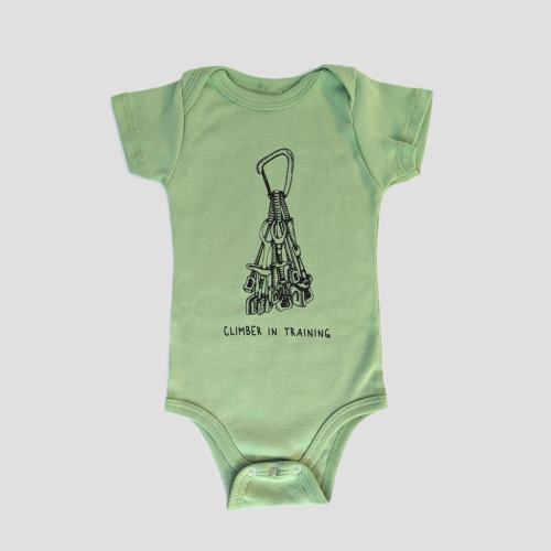 Climber in Training Organic Cotton Baby Bodysuit, USA Made