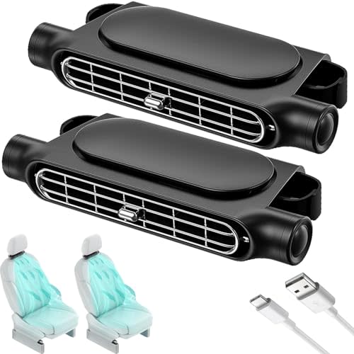 Car Seat Fan for Backseat for Kids, Mini Portable Battery Operated Back Seat Baby Quiet Headrest Neck Cooling AC Fan with 3 Adjustable Wind Speeds for All Cars Vehicle RV Truck