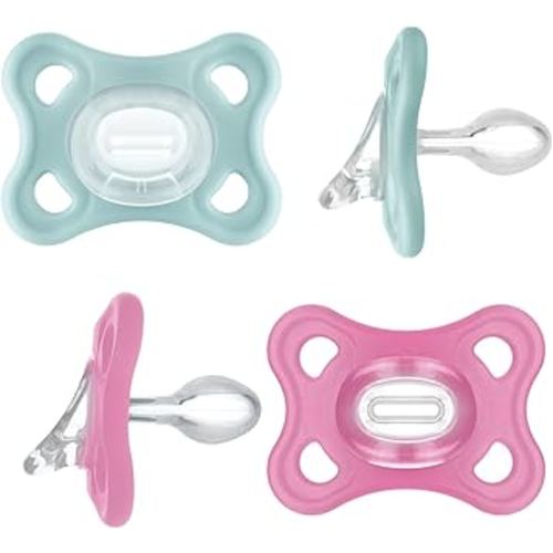 MAM Comfort Baby Pacifiers, Lightweight One-Piece Full Silicone Binky for Newborns 3-12 Months, BPA-Free, Easy to Clean Pacifier, Best for Breastfed Babies, 4 Count Binkies