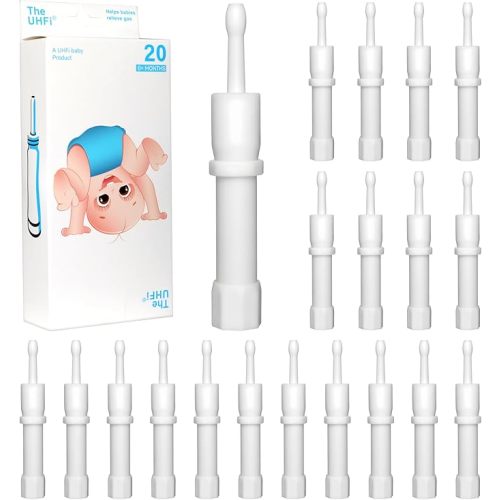 Gas and Colic Reliever for Babies, Baby Gas Colic Relief, Natural Solution for Baby Colic and Gas Relief, 100% Safe & Effective Instant Constipation Relief for Babies, 20 Count (White)