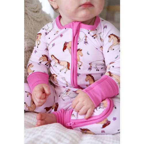 Convertible Zip Romper | Pony Club Pink