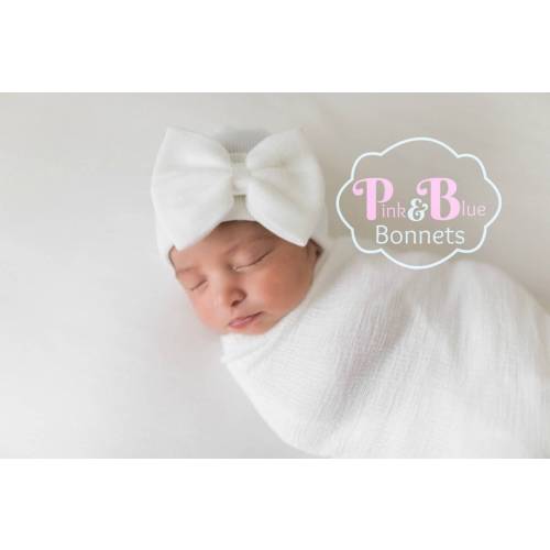 Baby Girl Newborn Hat With Bow Newborn Baby Girl Hat Baby Hat Hospital Baby Hat White Hat White Newborn Hat With Bow Newborn Baby Girl Hat - Etsy