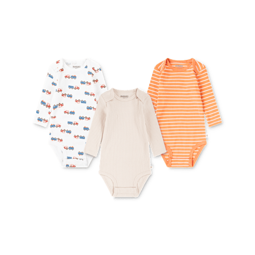 Baby Boys Huggies™ Striped Bodysuit 3-Pack - Orange