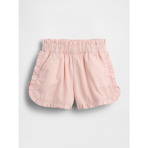 Baby & Toddler Linen-Cotton Ruffle Dolphin Shorts