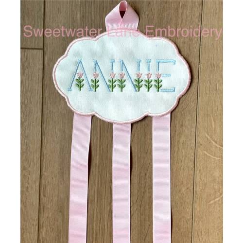 Custom Hair Bow and Headband Holder Organizer in Tulip Font Design