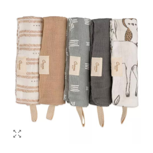 Ezra Woodland Animal Washcloths, 5 Pack