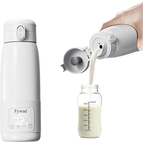 Portable Bottle Warmer,It heats up in 2.8 minutes, which is fast. 500ml （16.9 oz) Portable Milk Warmer & Bottle Warmer Portable for Travel, Chauffe Biberon Portatif Dual Heating for Breast Milk & Water. The 10,000mAh battery provides long battery life.