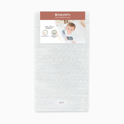 babyletto Mini Crib Size Pure Core Mattress with Hybrid Waterproof Cover