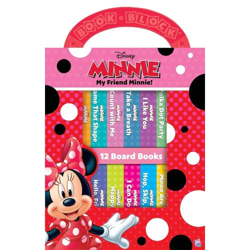 Disney - My Friend Minnie Mouse - My First Library 12 Board Book Block Set - Great for Teaching First Words - PI Kids