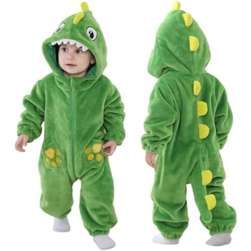 TONWHAR Dinosaur Costume for Toddler Boys & Girls, Cute Baby Animal Romper Halloween Dress Up Onesie