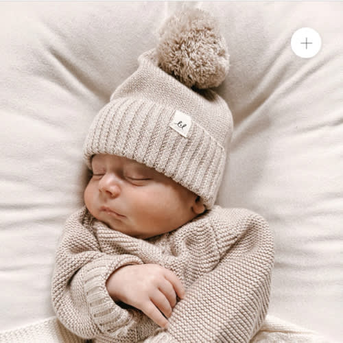Luna + Luca Pom Beanie - Heather Beige
