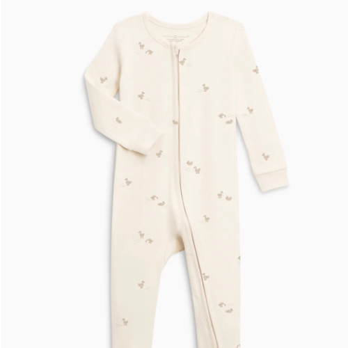 Peyton Zipper Sleeper | Duck / Oat + Chai 0-3 months