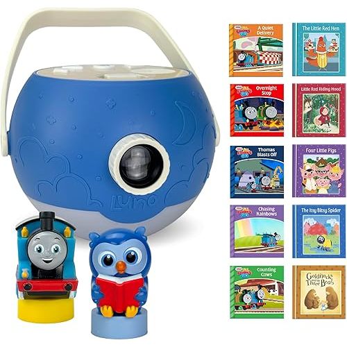 Kids Book Projector – 5 Thomas & Friends and 5 Classic Read-Aloud Stories, 10 Songs & Night Light & Soothing Dream Music | Children Ages 3+ Storytime Projector for Kids & Toddler | Toys, Owl & Thomas