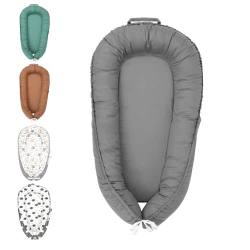 Gofafacai Reversible Baby Lounger Cover for Newborns – Soft, Breathable & Adjustable Infant Nest, Washable Portable Baby Nest Lounger for Boys & Girls