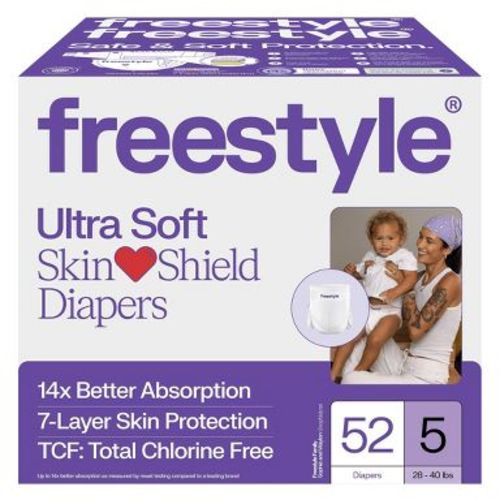 Freestyle Total Chlorine Free 14x Better Absorption Hypoallergenic Baby Diapers - Size 5 - 52ct