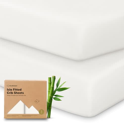 KeaBabies 2pk Baby Crib Sheets for Boys Girls, 52x28 Fitted (Soft White) | Viscose Derived from Bamboo, Toddler Bed Sheets Neutral, Fitted Crib Mattress Sheet for Standard Baby Bedding, Soft, Cozy