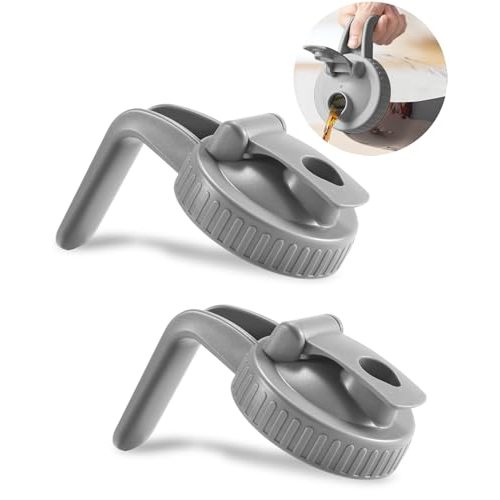 2 Pack Wide Mouth Mason Jar Lids V-Shaped with Handle, Mason Jar Pour Spout Lid with Extended Flip Lid Easy to Open, Airtight Leak Proof and Durable