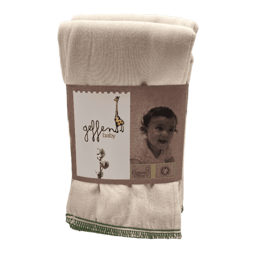 Geffen Baby Organic Cotton Prefolds 14x17 – 6 Pack, Reusable Cloth Diaper Inserts & Burp Cloths, Lush Meadow Green