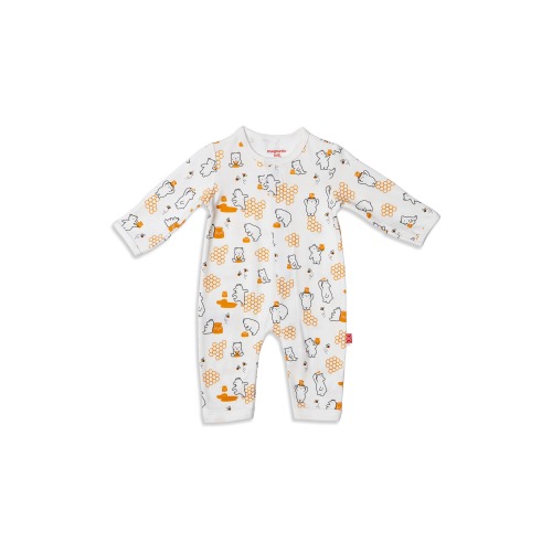 Honey Bee Mine Organic Cotton Magnetic Romper