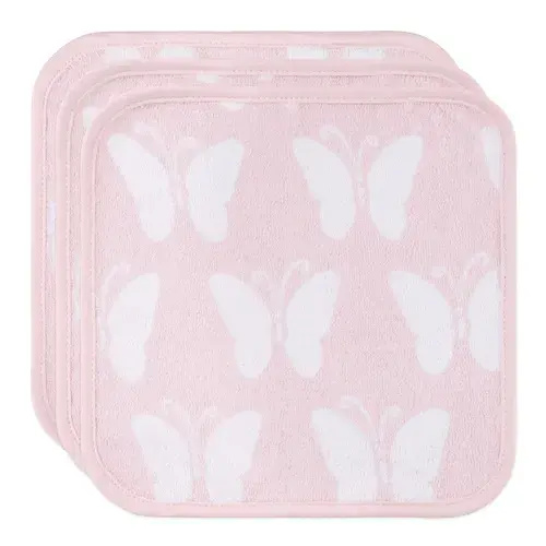 The Peanut Shell 3 Pack Wash Cloths Butterfly Whisper | Baby Bunting AU