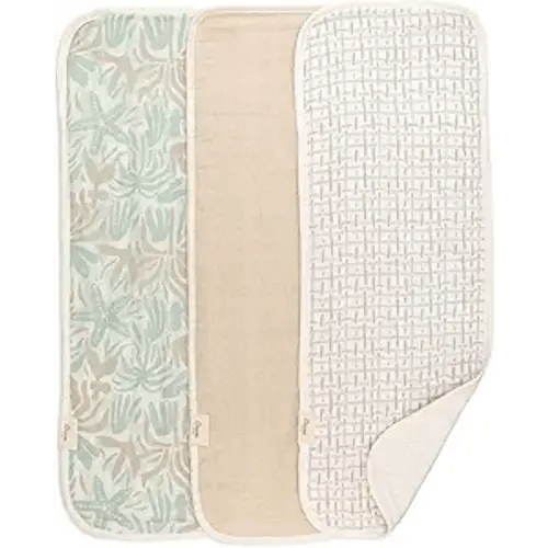 Crane Baby Muslin Baby Burp Cloths, Lightweight Absorbent Burp Cloth, Beach Life Starfish, Set of 3, 7” x 20”, Newborn Baby Essentials, Burp Cloths Baby Boy, Burp Cloths Baby Girl, Newborn Essentials