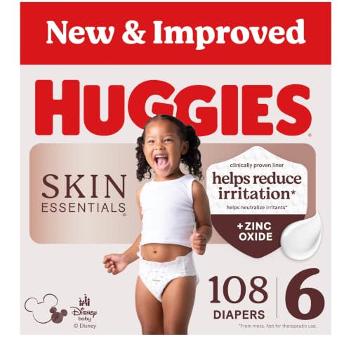 Huggies Skin Essentials Diapers Size 6, 108 Count (2 Packs of 54)