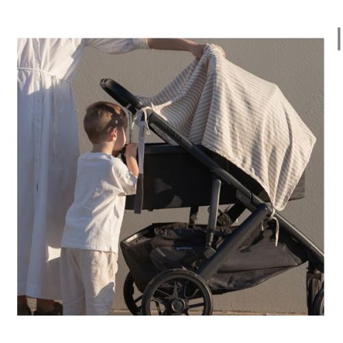 Natural Stripe Linen Baby Blanket